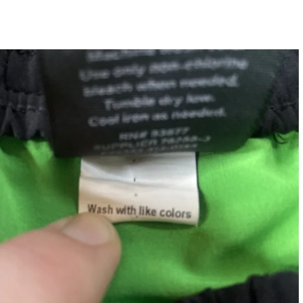 Sports Illustrated Boys Swim Trunks L 14/16 Green‎ Black Zip Pockets